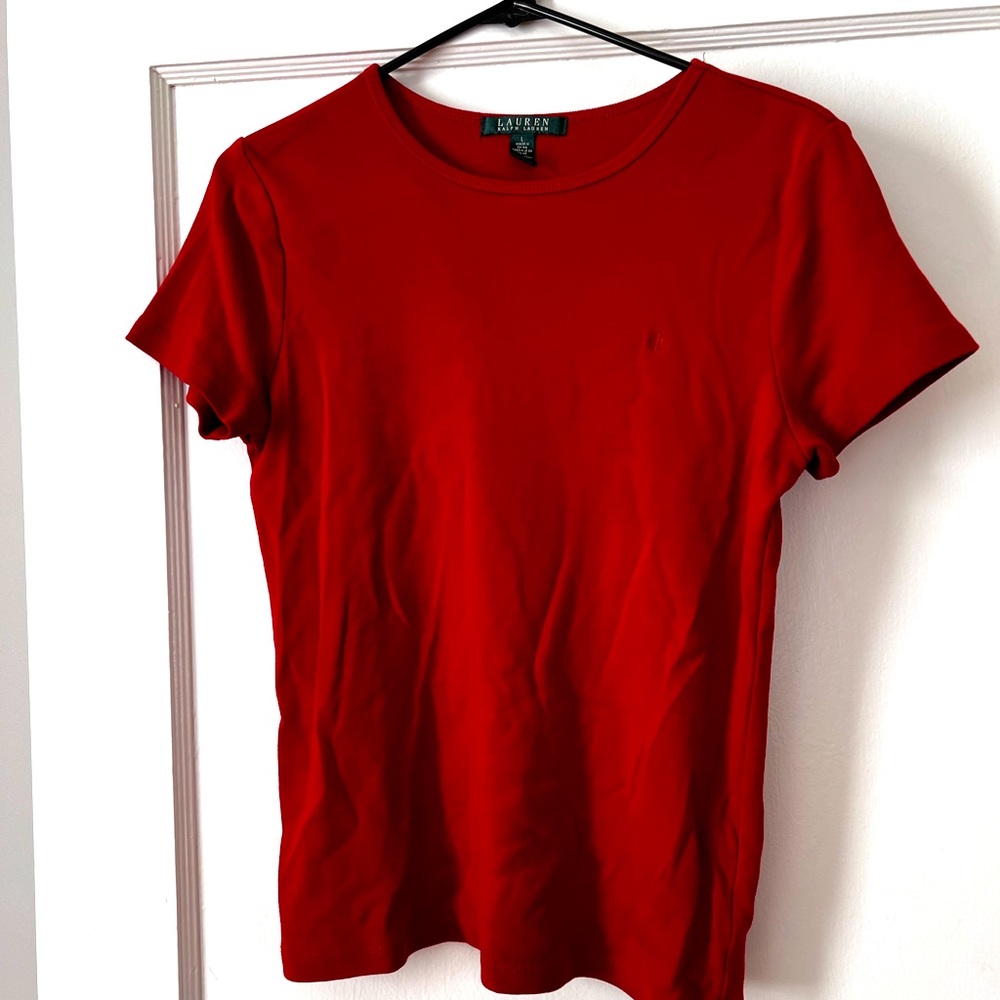 Lauren Ralph Lauren crimson red shirt sleeve shirt new without tags size L